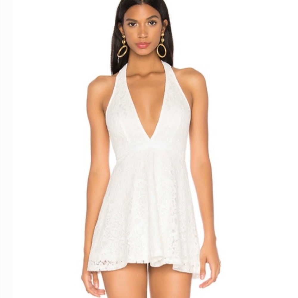 Superdown Halter White Graduation Dress - image 3